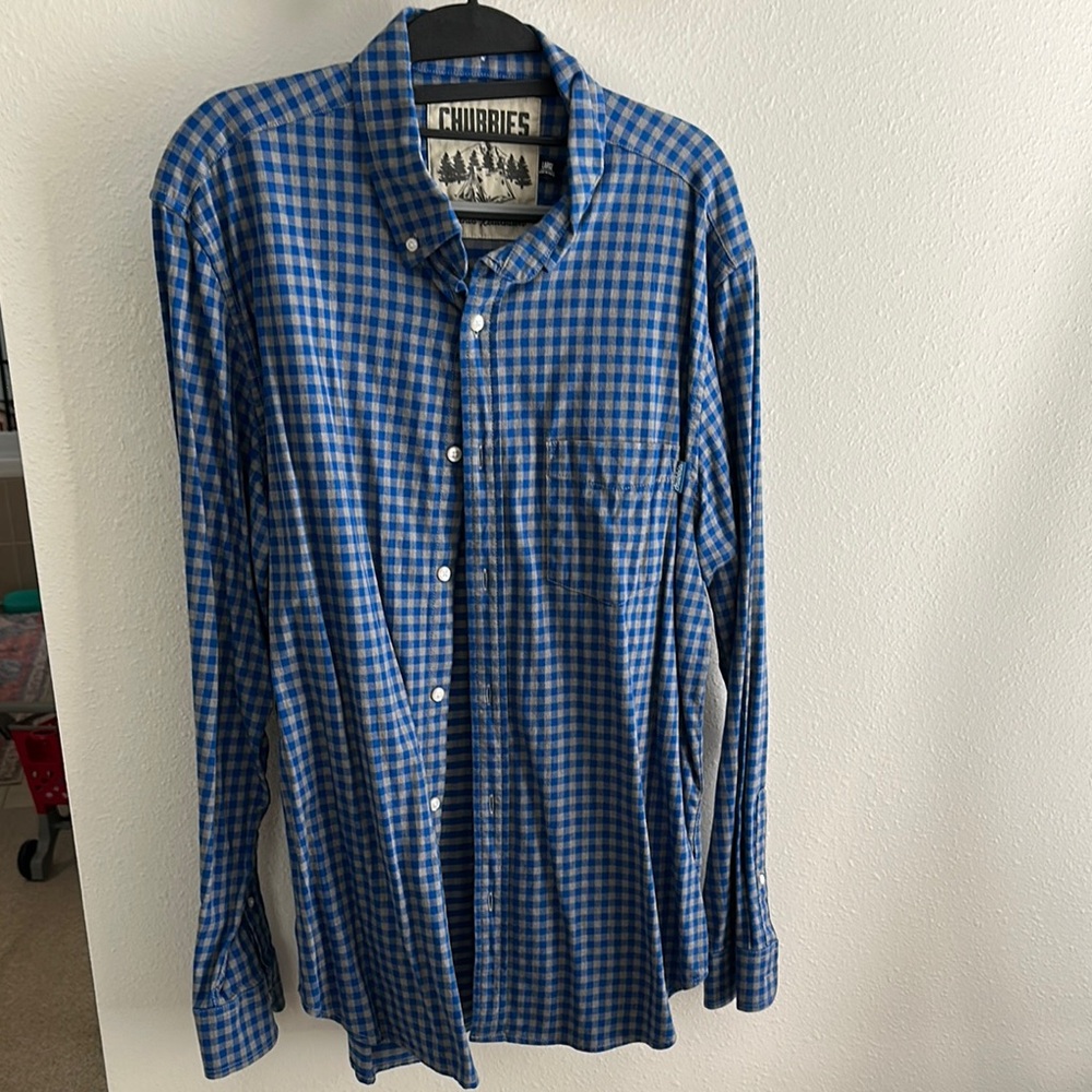 Chubbies Blue Casual Button Down Shirt Gingham Style